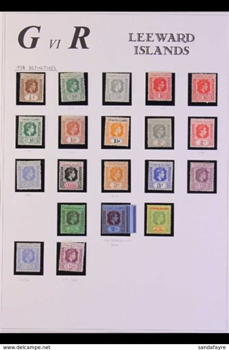 1938-52 FINE MINT KGVI DEFINITIVES Includes The Set Of 17 From ½d To 5s With A Few Shade/perf Variants, Plus Three Diffe - Leeward  Islands