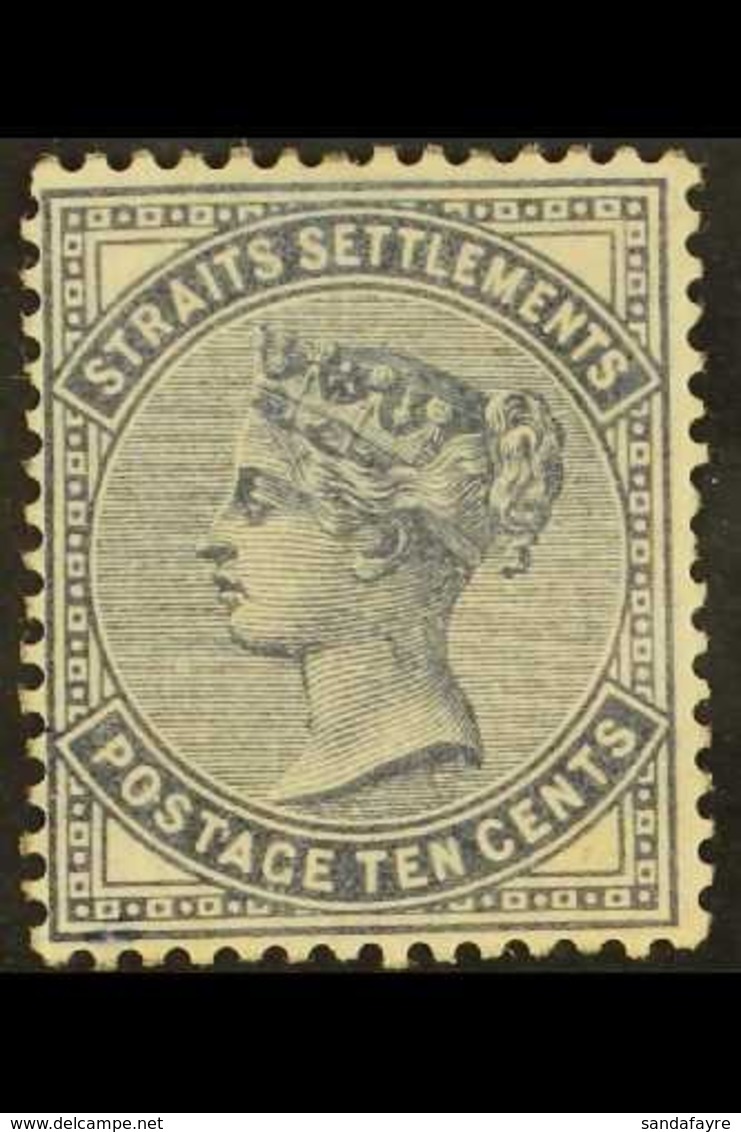 1882 10c Slate, Wmk Crown CC, SG 49, Very Fine Mint, Part Og. For More Images, Please Visit Http://www.sandafayre.com/it - Straits Settlements