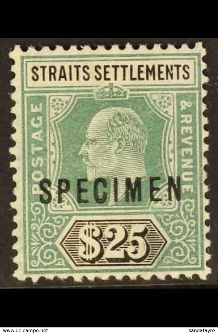1904 $25 Grey Green And Black, Overprinted "Specimen", SG 139s, Fine Mint, Large Part Og. For More Images, Please Visit  - Straits Settlements