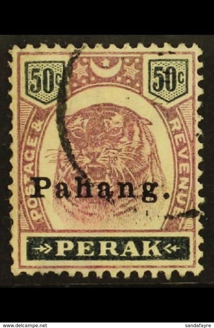 PAHANG 1898 50c Dull Purple And Greenish Black, SG 21, Finely Used, Short Perf At Left. For More Images, Please Visit Ht - Autres & Non Classés