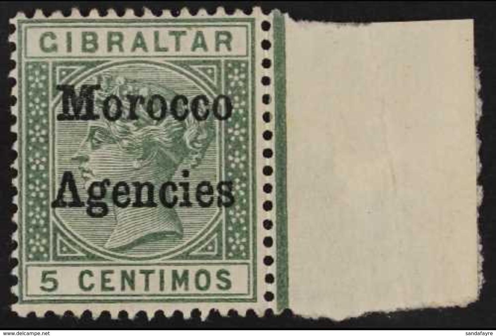 1898 5c Green, Variety "Inverted V For A", SG 1a, Very Fine Marginal NHM. For More Images, Please Visit Http://www.sanda - Andere & Zonder Classificatie