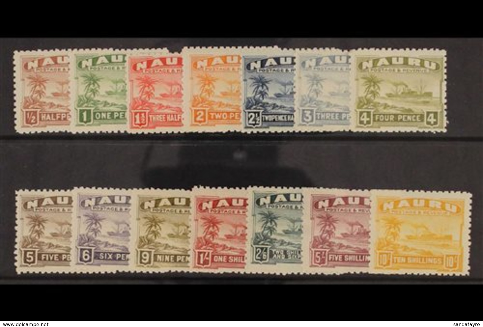 1924-48 Defins Complete Set On Rough Surfaced, Greyish Paper, SG 26A/39A, Good To Fine Mint (14 Stamps). For More Images - Nauru