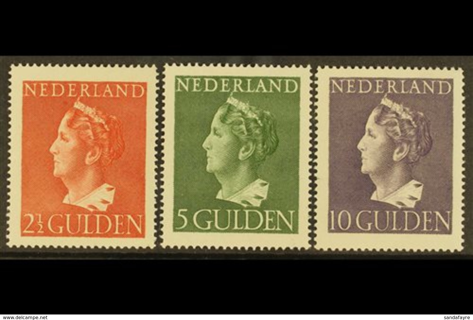1946 Queen Wilhelmina 2½g, 5g And 10g (NVPH 347/49, SG 617/19), Very Fine Never Hinged Mint. (3 Stamps) For More Images, - Andere & Zonder Classificatie
