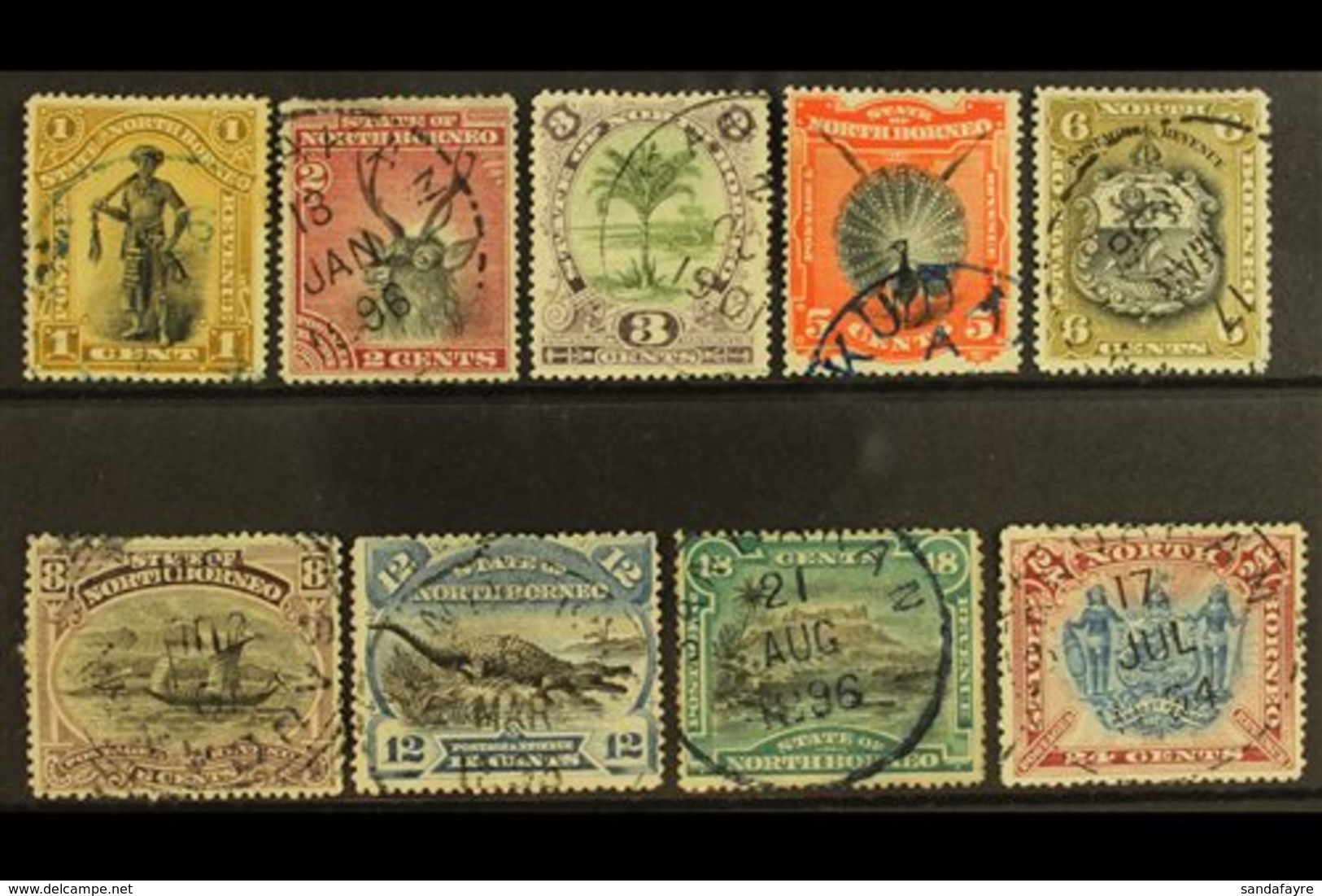 1894 Pictorials Set Complete, SG 66/79, Fine Used (9 Stamps) For More Images, Please Visit Http://www.sandafayre.com/ite - Bornéo Du Nord (...-1963)