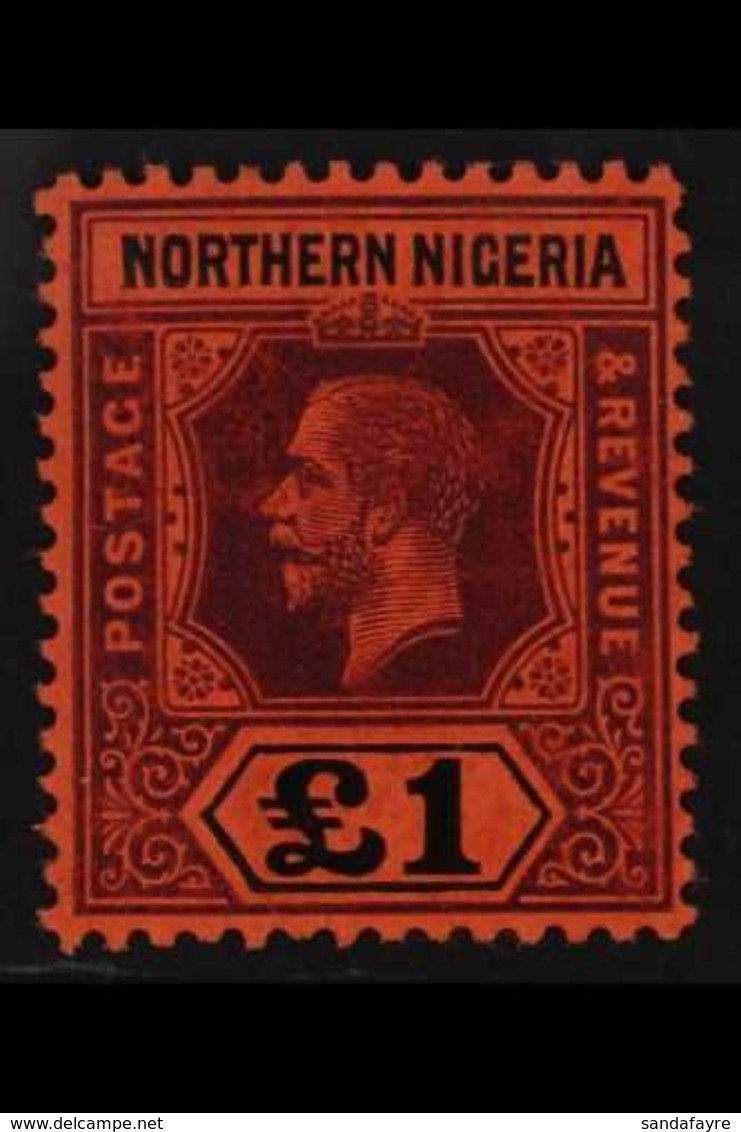 1912 £1 Purple And Black On Red, Geo V, SG 52, Very Fine Mint. For More Images, Please Visit Http://www.sandafayre.com/i - Nigeria (...-1960)