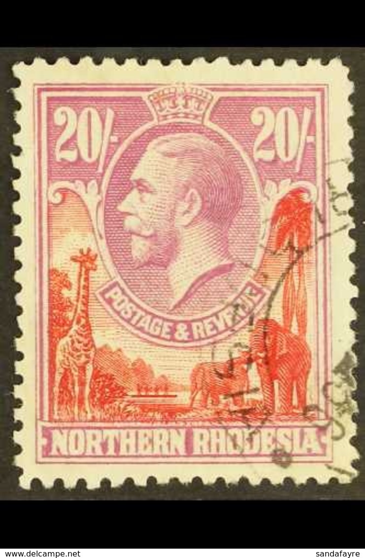 1925-29 20s Carmine-red & Rose-purple, SG 17, Superb Used, Very Fresh. For More Images, Please Visit Http://www.sandafay - Noord-Rhodesië (...-1963)