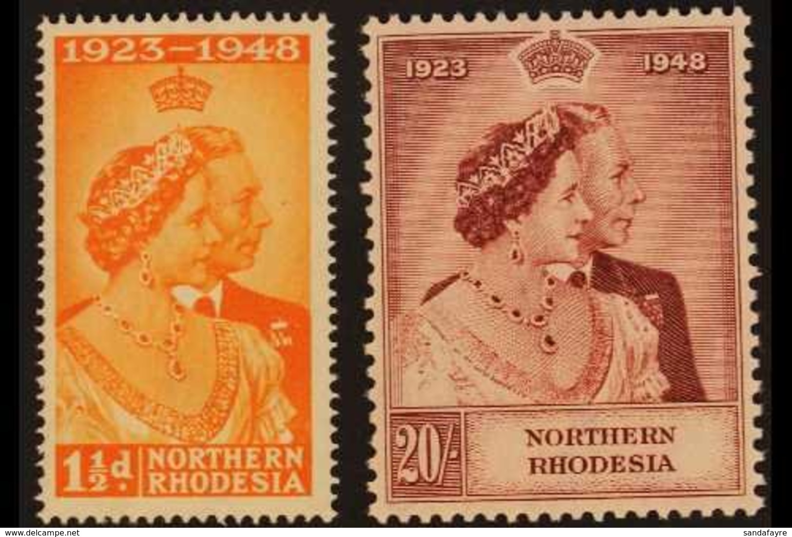 1948 Royal Silver Wedding Set Complete, SG 48/49, Never Hinged Mint (2 Stamps) For More Images, Please Visit Http://www. - Northern Rhodesia (...-1963)