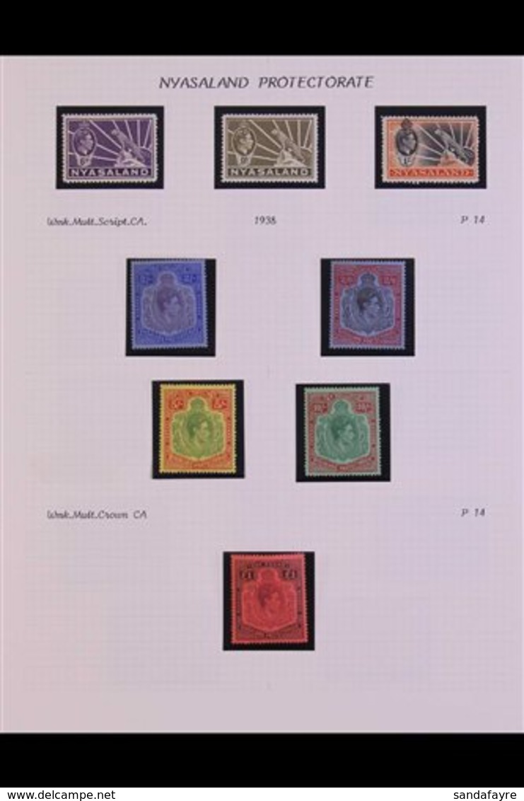 1937-51 COMPLETE KGVI MINT COLLECTION. An Attractive, Complete "Basic" Collection Presented In Mounts On Album Pages, Co - Nyasaland (1907-1953)