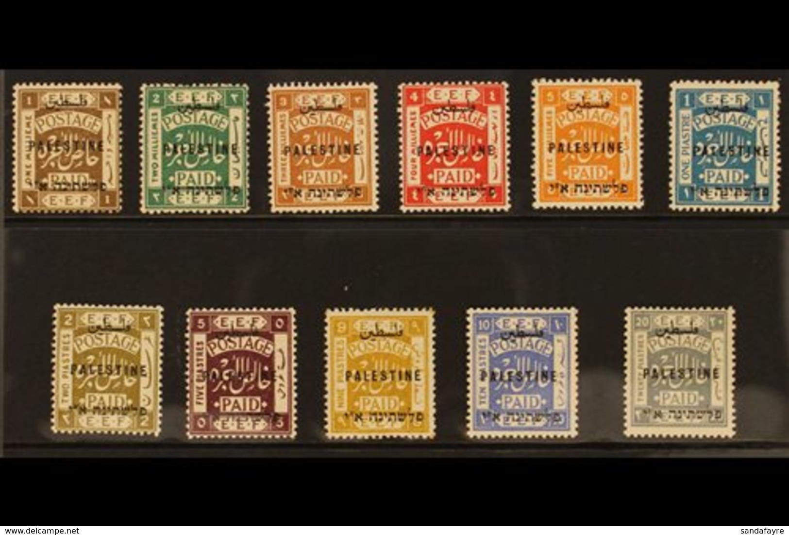 1921 Complete Set, Perf 15 X 14, Ovptd Type 7 (sans-serif Letters), SG 60/70, Very Fine Mint. (11 Stamps) For More Image - Palestina