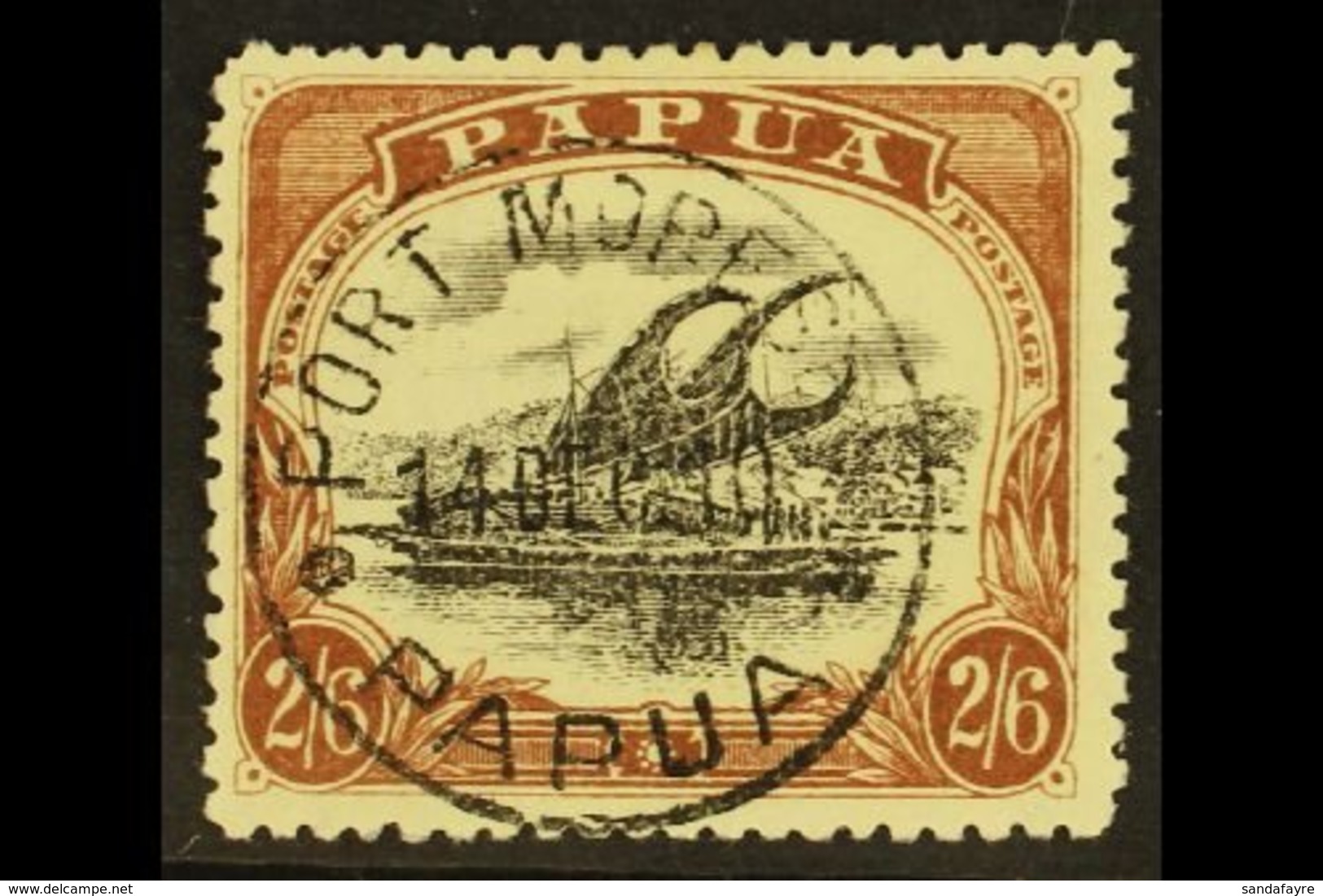 1910 2s 6d Black And Brown, Large Papua, Wmk Upright, P 12½, Type B, SG 82, Very Fine Used With Neat Cds. For More Image - Papua New Guinea
