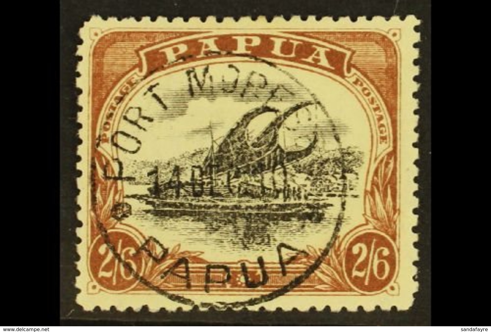 1910 2s 6d Black And Brown, Large Papua, Wmk Upright, P 12½, Type B, SG 82, Very Fine Used With Neat Cds. For More Image - Papoea-Nieuw-Guinea