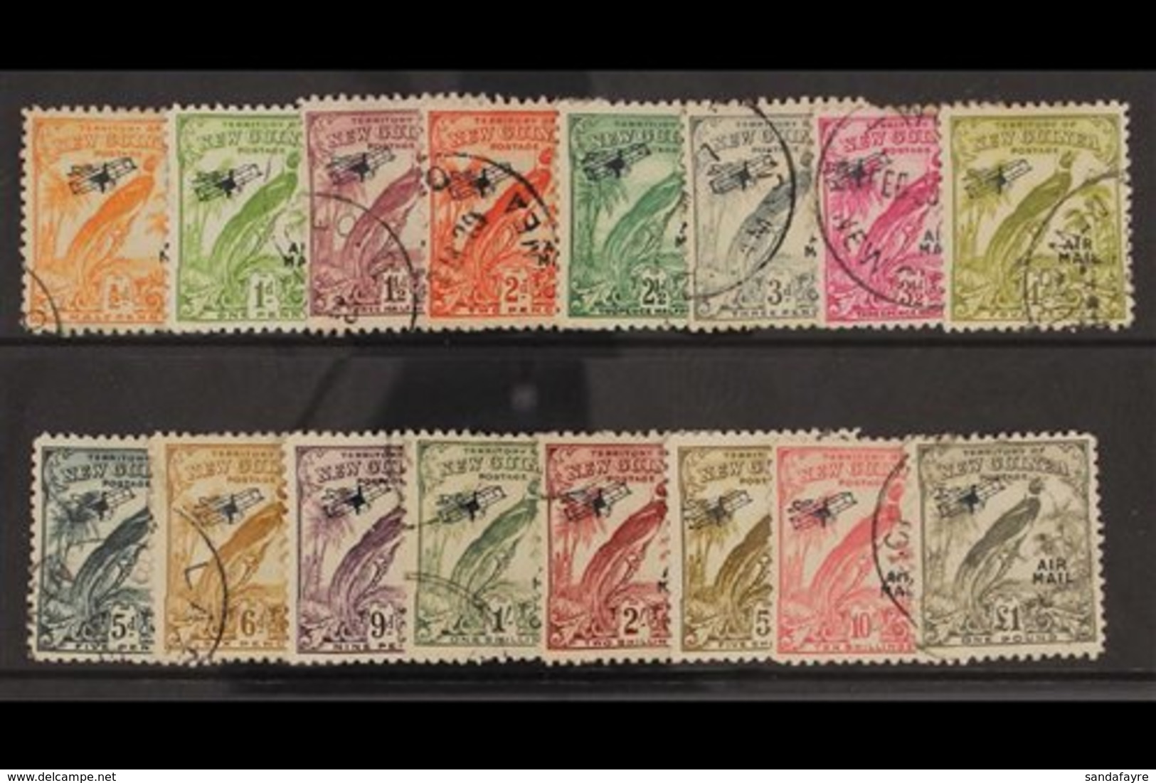 1932 Air Mail Set (no Dates) Complete, SG 190/203, Very Fine Used. (16 Stamps) For More Images, Please Visit Http://www. - Papoea-Nieuw-Guinea