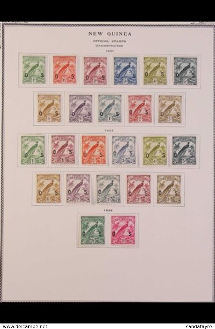 OFFICIALS 1925-1934 COMPLETE FINE MINT COLLECTION On Pages, All Different, Includes 1925-31, 1931 And 1932-34 Sets. Love - Papoea-Nieuw-Guinea