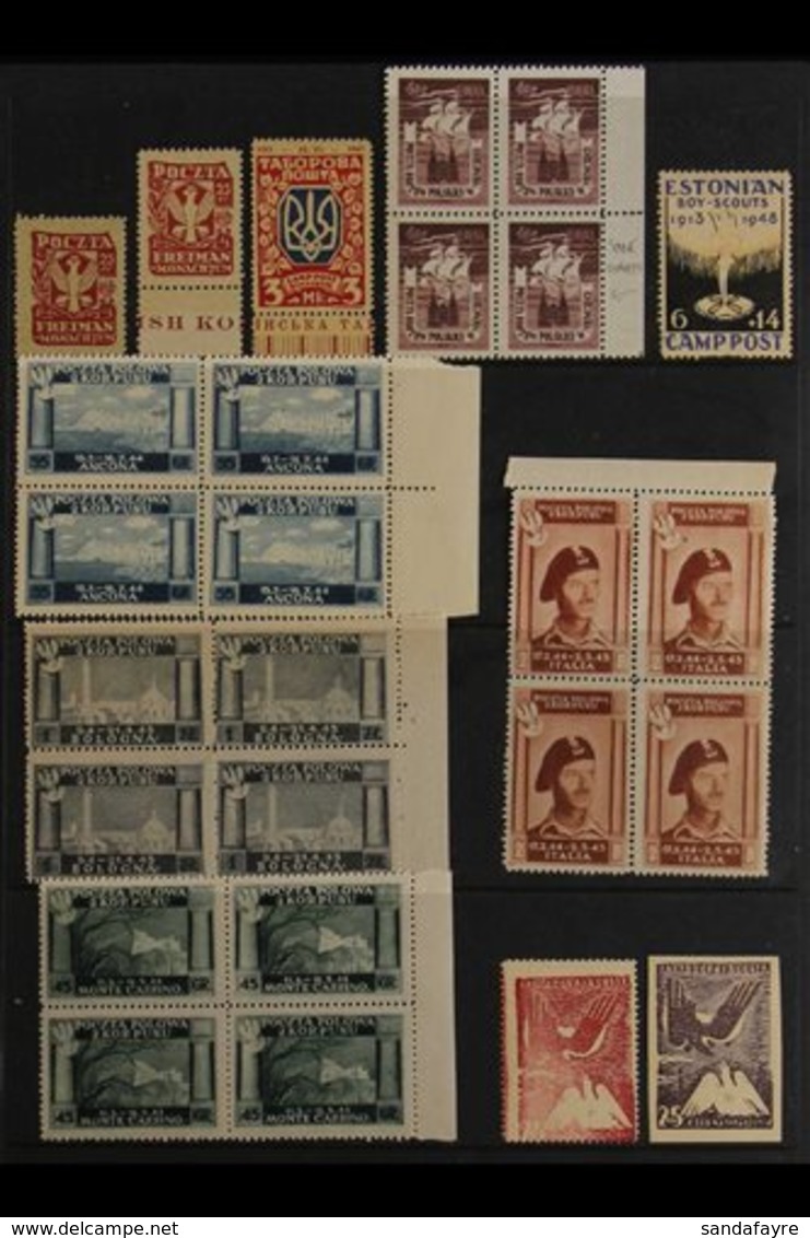 LOCAL & DP CAMP POSTS STAMPS 1942-1948 Fine Mint (mostly Never Hinged) Collection On Stock Pages, Includes 1942-44 'Tajn - Autres & Non Classés