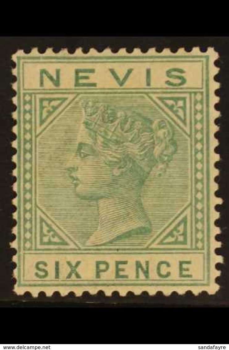 1883 6d Green, SG 32, Mint With Good Colour And Large Part Gum, Small Hinge Thin. For More Images, Please Visit Http://w - St.Christopher-Nevis & Anguilla (...-1980)