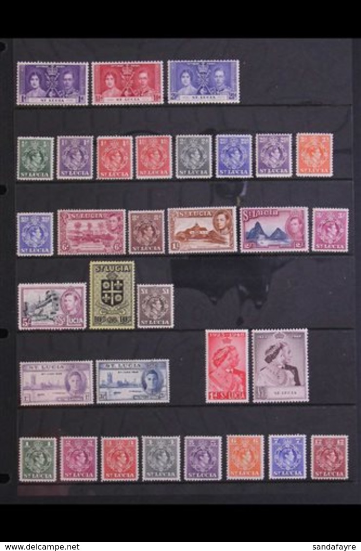1937-1951 COMPLETE FINE MINT COLLECTION On Stock Pages, All Different, Complete For The Basic Issues SG 125/70, Includes - St.Lucia (...-1978)