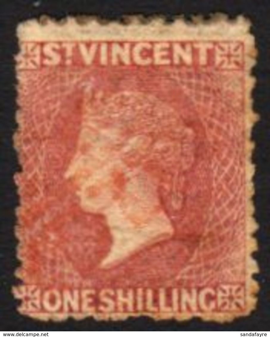 1875 1s Claret, SG 21, Good Used, Lightly Cancelled In Red. For More Images, Please Visit Http://www.sandafayre.com/item - St.Vincent (...-1979)