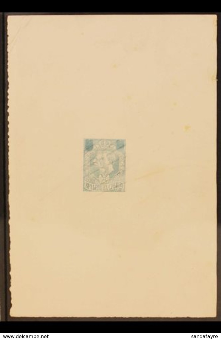 1918 IMPERF DIE PROOF For The "Double Heads" Design (SG 194/226, Michel 132/44) Printed In Pale Blue On Thick Ungummed P - Servië