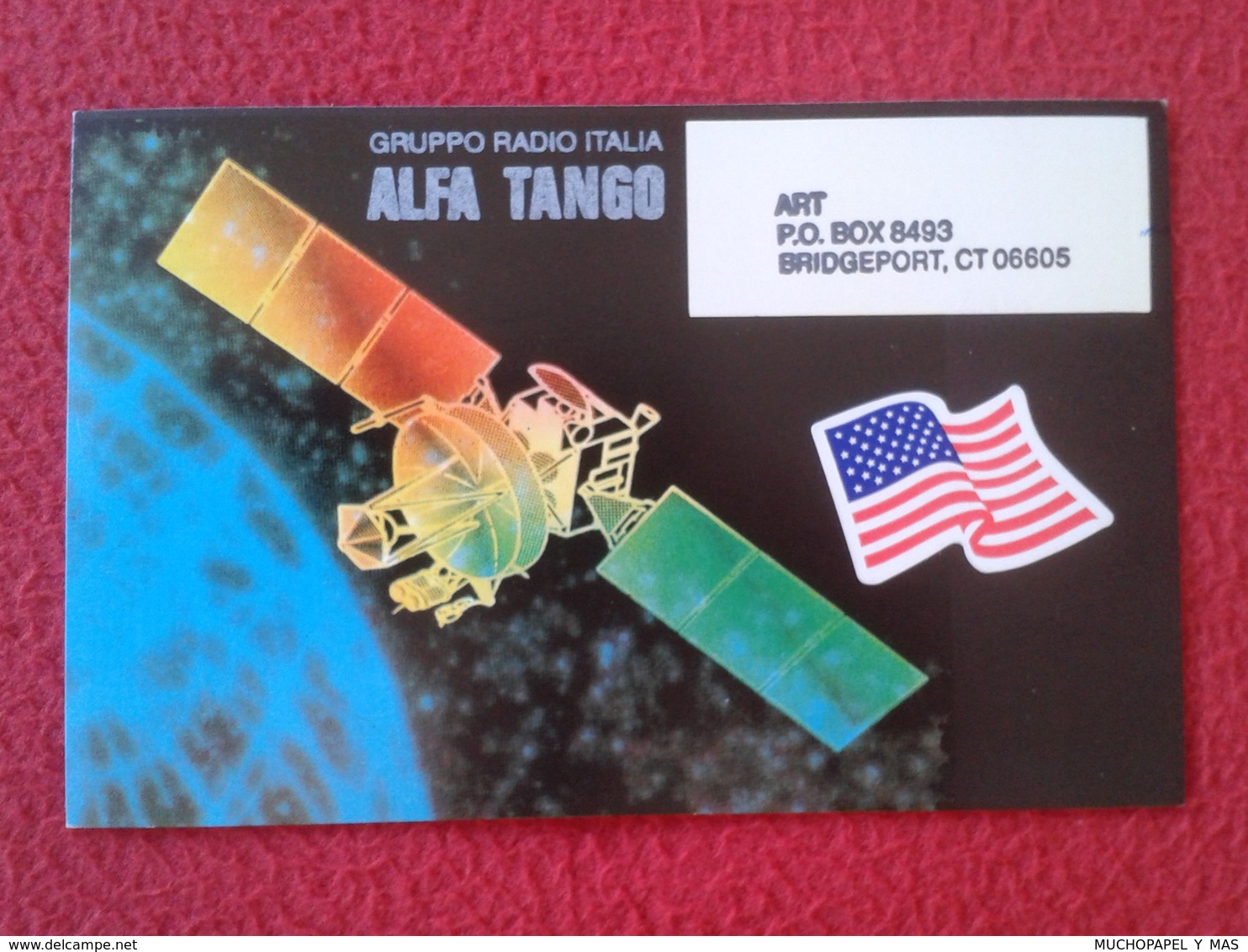 POSTAL POST CARD QSL RADIOAFICIONADOS RADIO AMATEUR GRUPPO ALFA TANGO ITALIA SATÉLITE SATELLITE COMMUNICATIONS USA VER F - Otros & Sin Clasificación