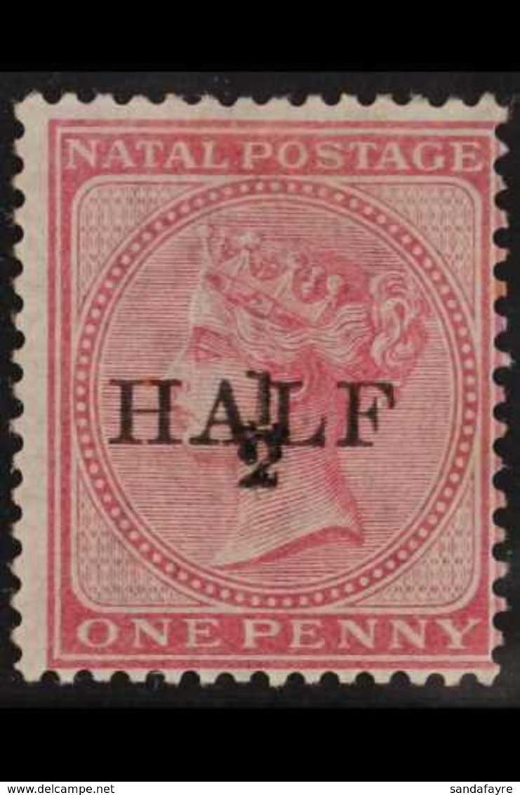 NATAL 1877 ½d On 1d Rose, Fraction 4mm High With Straight Foot To "2" (SG Type B), SG 86, Fine Mint, Signed Senf. For Mo - Zonder Classificatie