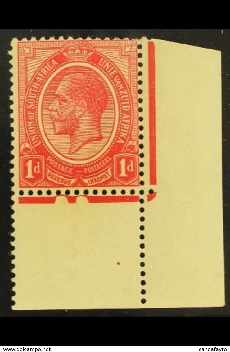 1913-24 1d Rose-red, Plate 2 Corner Marginal Example With Two Cuts In Jubilee Line, SG 3, Never Hinged Mint, Few Split P - Unclassified