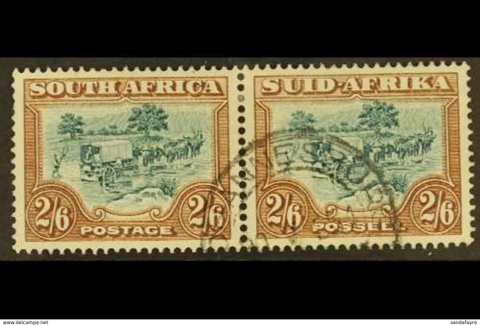 1930-44 2s.6d Green And Brown, SG 49, Fine Cds Used Horizontal Pair. For More Images, Please Visit Http://www.sandafayre - Unclassified