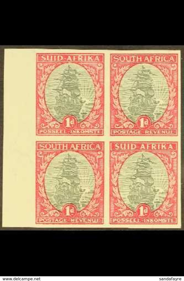 1933-48 1d Grey & Carmine Ship, IMPERFORATE BLOCK OF FOUR (wmk Inverted), SG 56a, Never Hinged Mint. Very Fine (block 4) - Zonder Classificatie