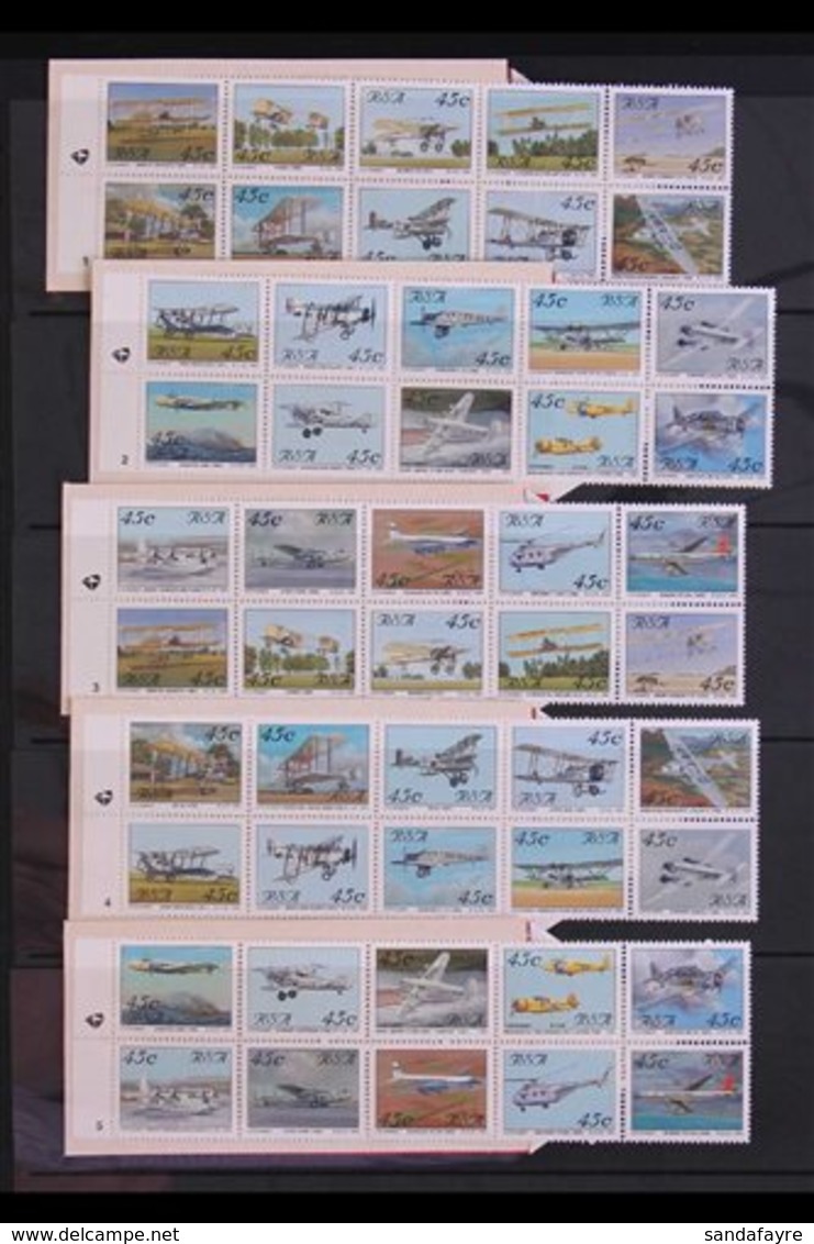 1993 AVIATION BOOKLETS - All Ten Settings, Panes Numbered 1 To 10, Grey Box On Reverse, Postage Rates Inside Front Cover - Unclassified
