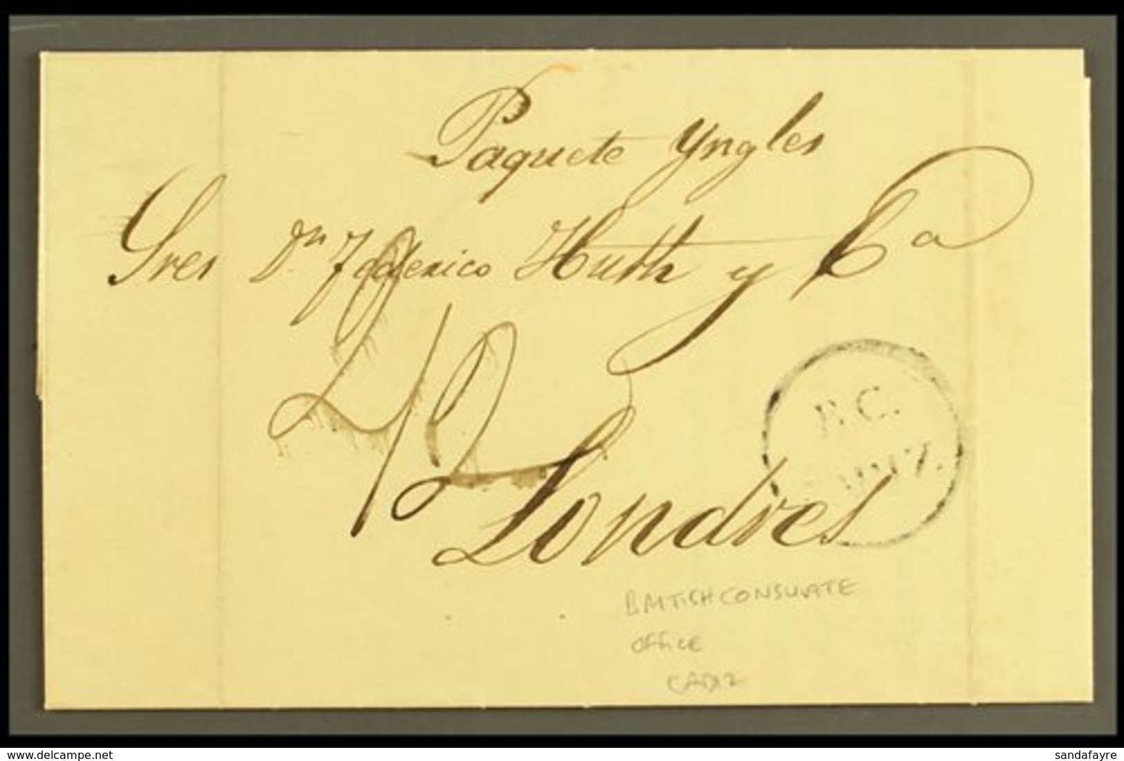 1846 (1 May) EL Endorsed "2/2" Manuscript Rate Containing Rather Splendid Multi- Signed Printed Bank Letter, Sent To Lon - Andere & Zonder Classificatie