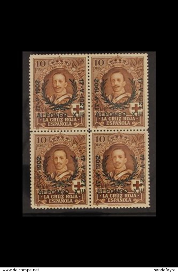 1927 25th Anniversary Of Coronation 10p Brown (Edifil 361, Mi 334, Sc B31, SG 429), BLOCK OF FOUR Very Fine Never Hinged - Other & Unclassified