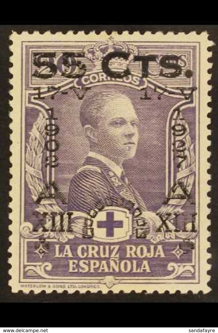 1927 55c On 20c Violet 25th Anniversary Of Coronation, SG 436 (Edifil 379), Never Hinged Mint. For More Images, Please V - Andere & Zonder Classificatie
