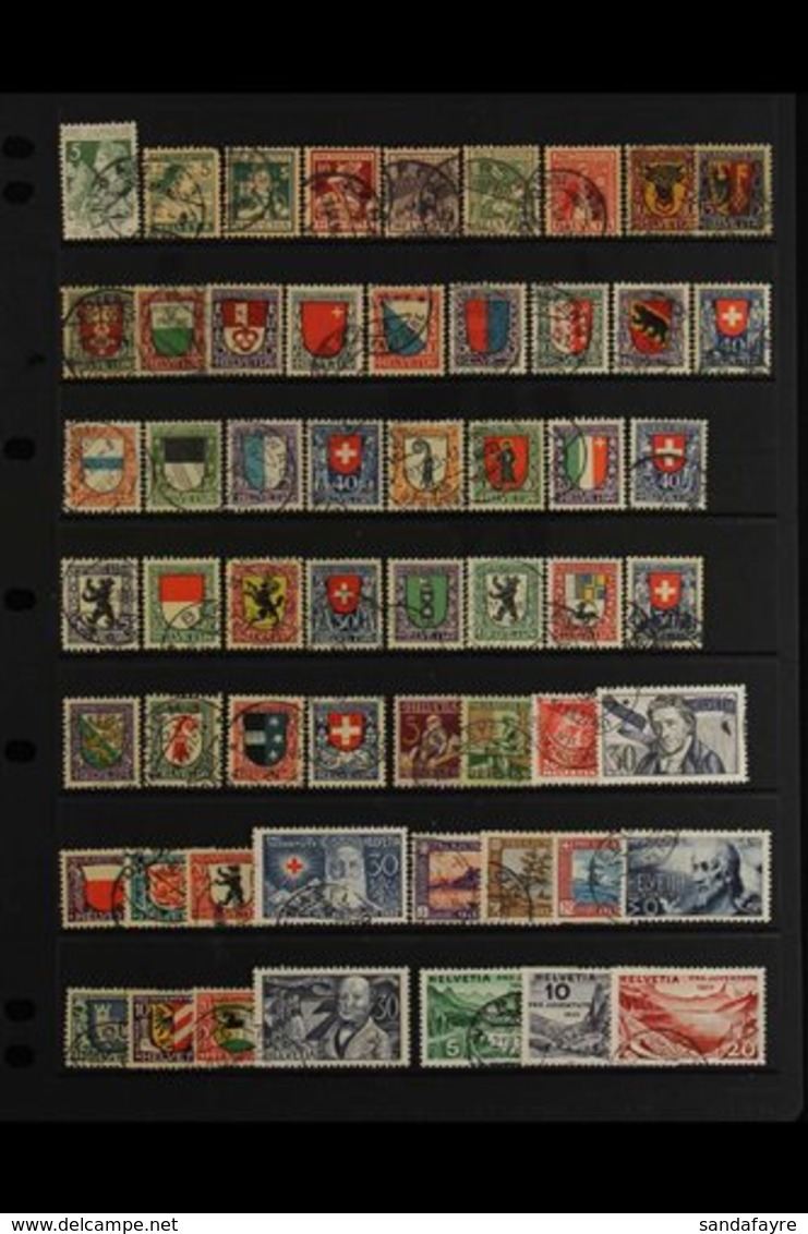 1913-31 PRO JUVENTUTE USED COLLECTION Neatly Presented On A Stock Page & includes 1913 5c+5c, 1916 5c & 10c, 1917 Set, 1 - Other & Unclassified