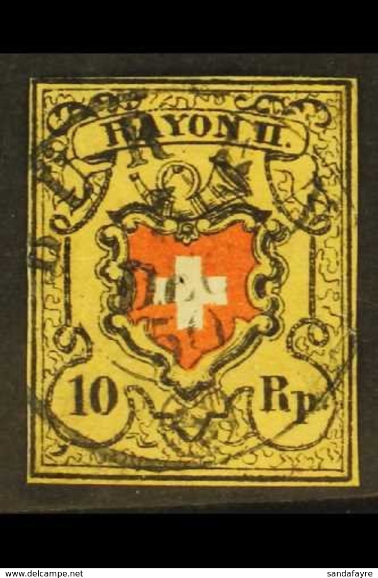 FEDERAL ADMINISTRATION 1850 10pr Red, Black And Orange Yellow, SG 11, Fine Used With Just Clear Margins All Round And Ne - Andere & Zonder Classificatie