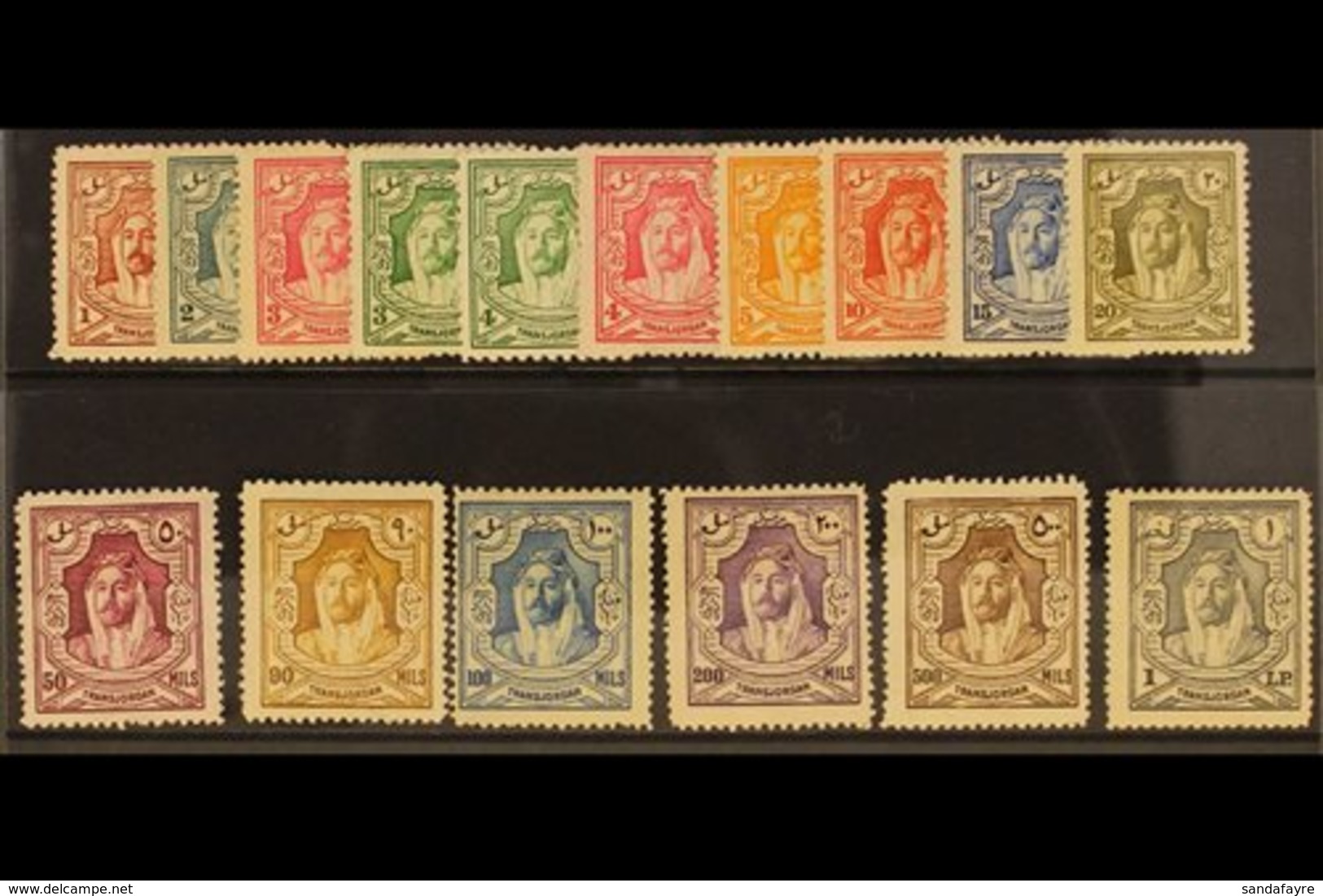1930-39 Emir Definitive Set, SG 194b/207, Fine Mint (16 Stamps) For More Images, Please Visit Http://www.sandafayre.com/ - Jordanië