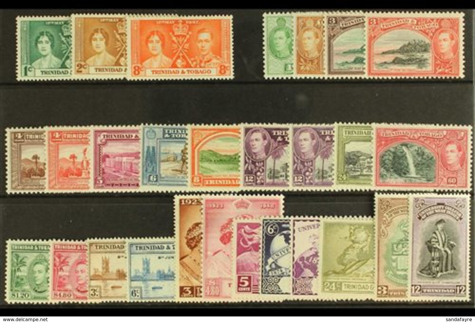 1937-52 COMPLETE KGVI MINT COLLECTION Presented On A Stock Card, A Complete "Basic" Collection From The 1937 Coronation  - Trinité & Tobago (...-1961)