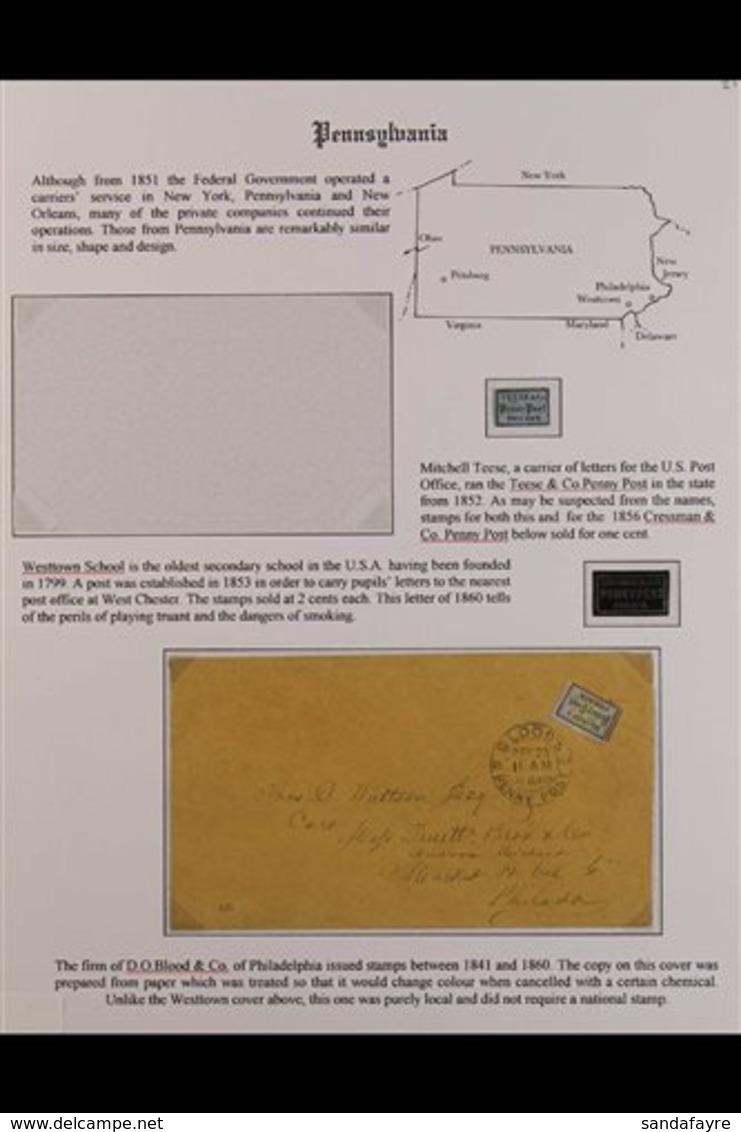 LOCALS & CARRIERS POSTS BALANCE OF AN EXHIBIT COLLECTION On 7 Pages Includes A Blood's Penny Post And Moody's Despatch O - Andere & Zonder Classificatie