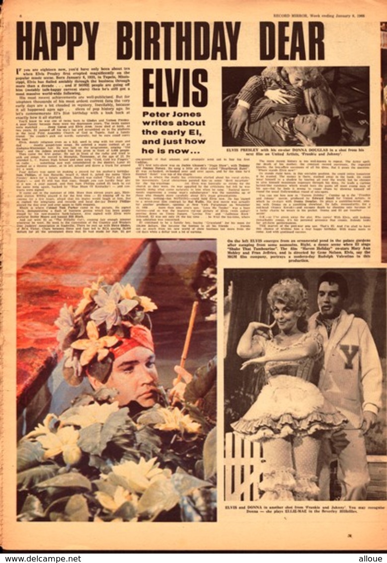 RECORD MIRROR - N° 252 -ELVIS PRESLEY-WALKER BROTHERS-PHIL SPECTOR-HOLLIES-TOM JONES-SHANGRI-LAS-KINKS RAY DAVIES - Autres & Non Classés