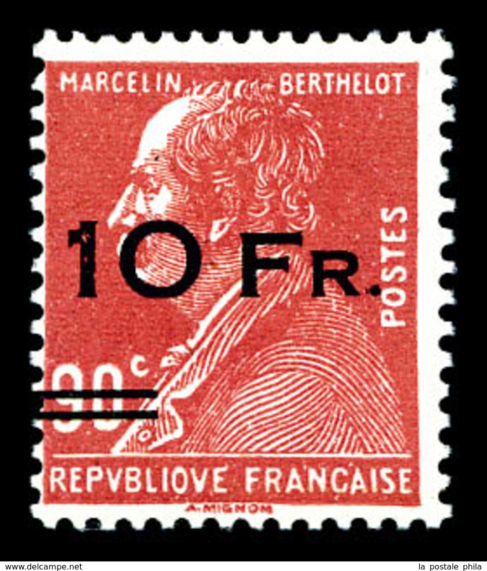 N°3, Berthelot 10F Sur 90c Rouge Surchargé à Bord Du Paquebot 'Ile De France' Frais, SUP (signé Champion/certificats)  Q - 1927-1959 Neufs