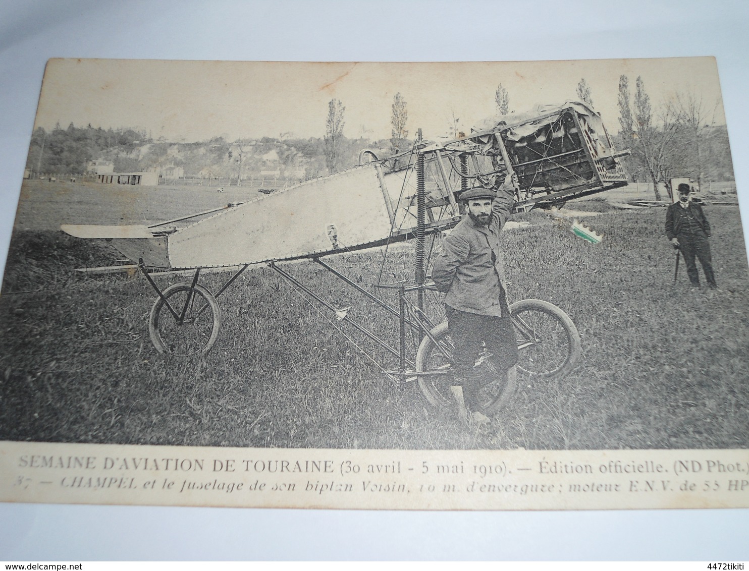 C.P.A.- Semaine Aviation Touraine - Pilote Champel Et Fuselage De Son Biplan Voisin - 1910 - SUP (BV 99) - Aviateurs