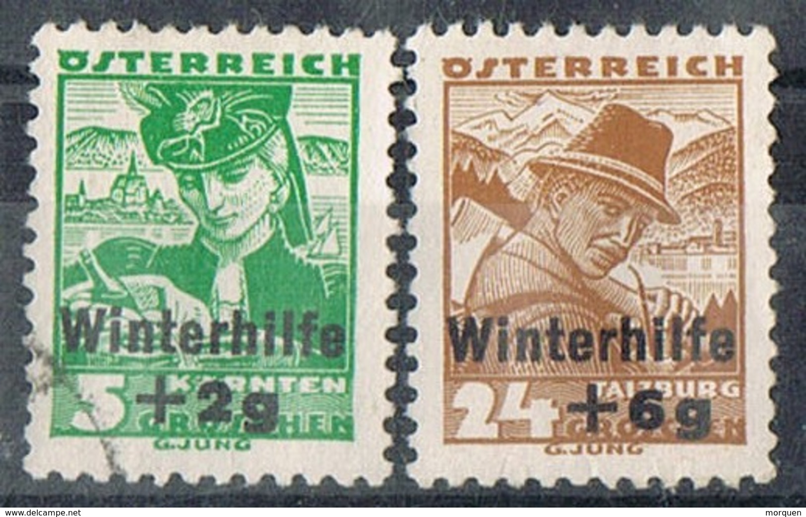 Sellos Serie AUSTRIA 1935, WINTERHILFE, Socorro De Invierno, Yvert Num 467 Y 469 º/** - Usados