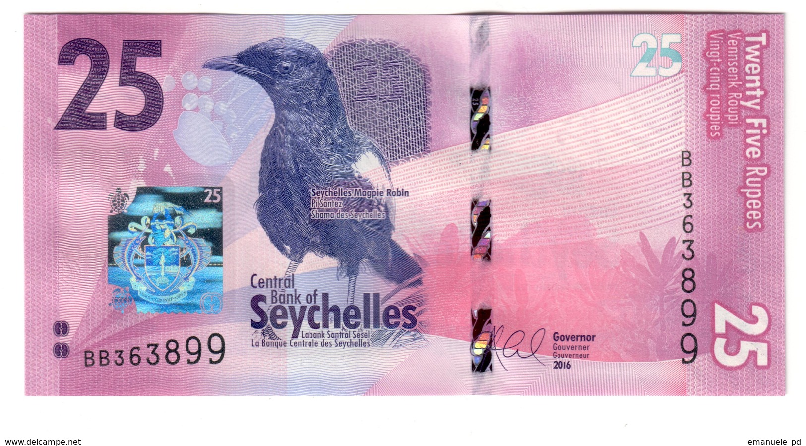 Seychelles 25 Rupees 2016 - Seychellen