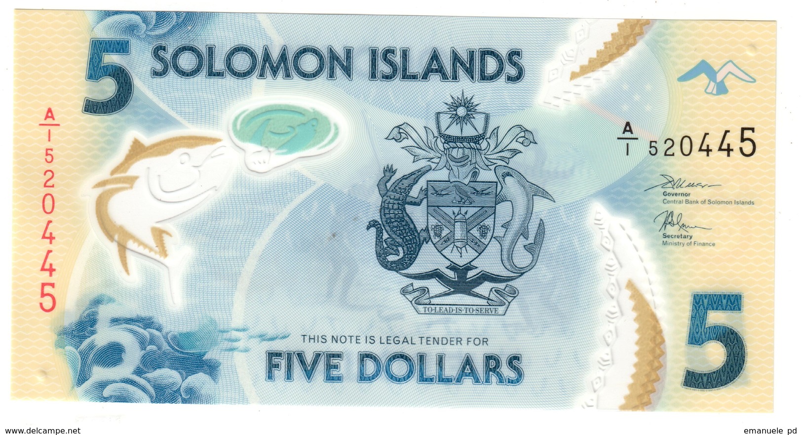 Solomon 5 Dollars 2019 - Isola Salomon