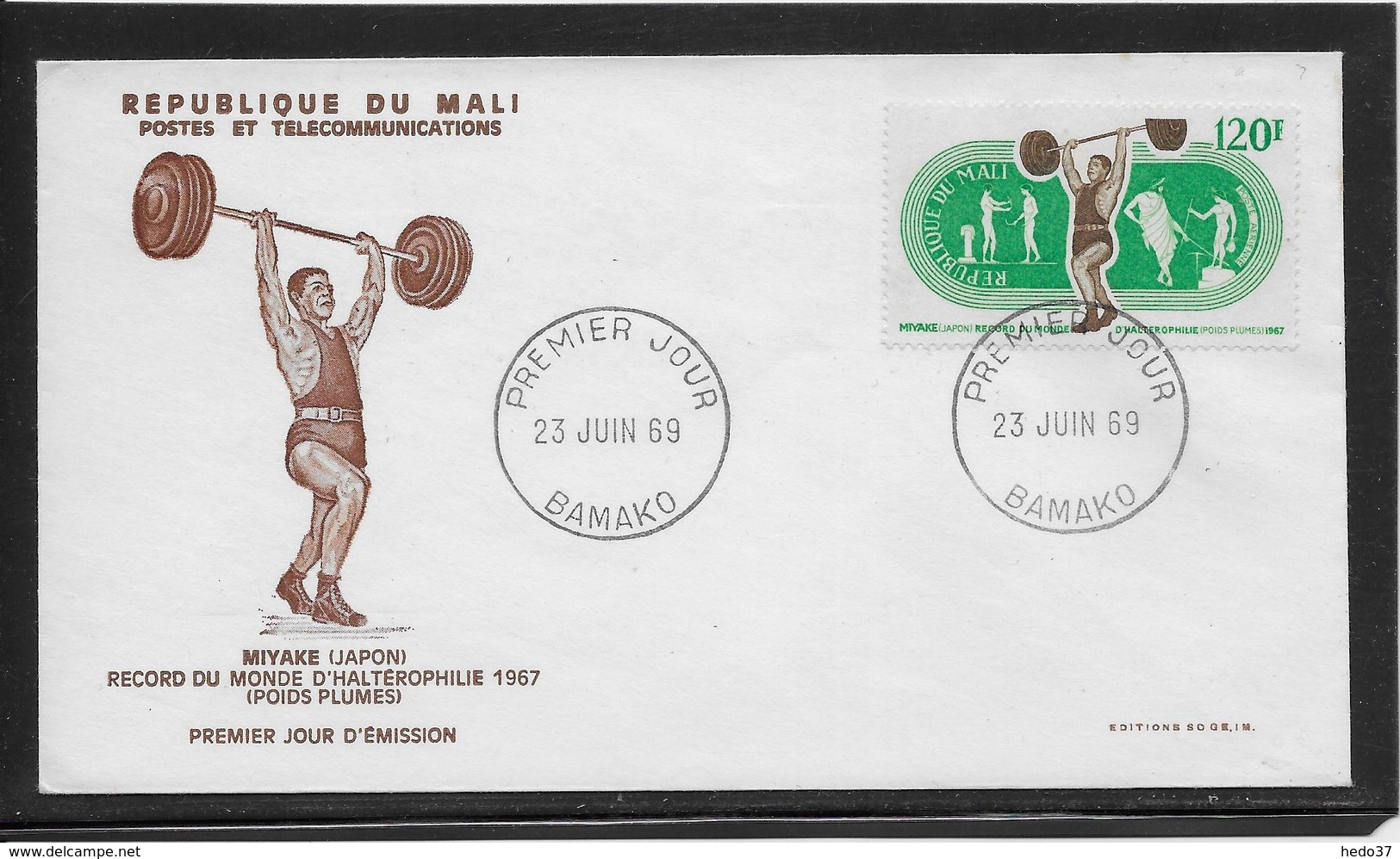 Thème Haltérophilie - Jeux Olympiques - Sports - Enveloppe - Gewichtheffen