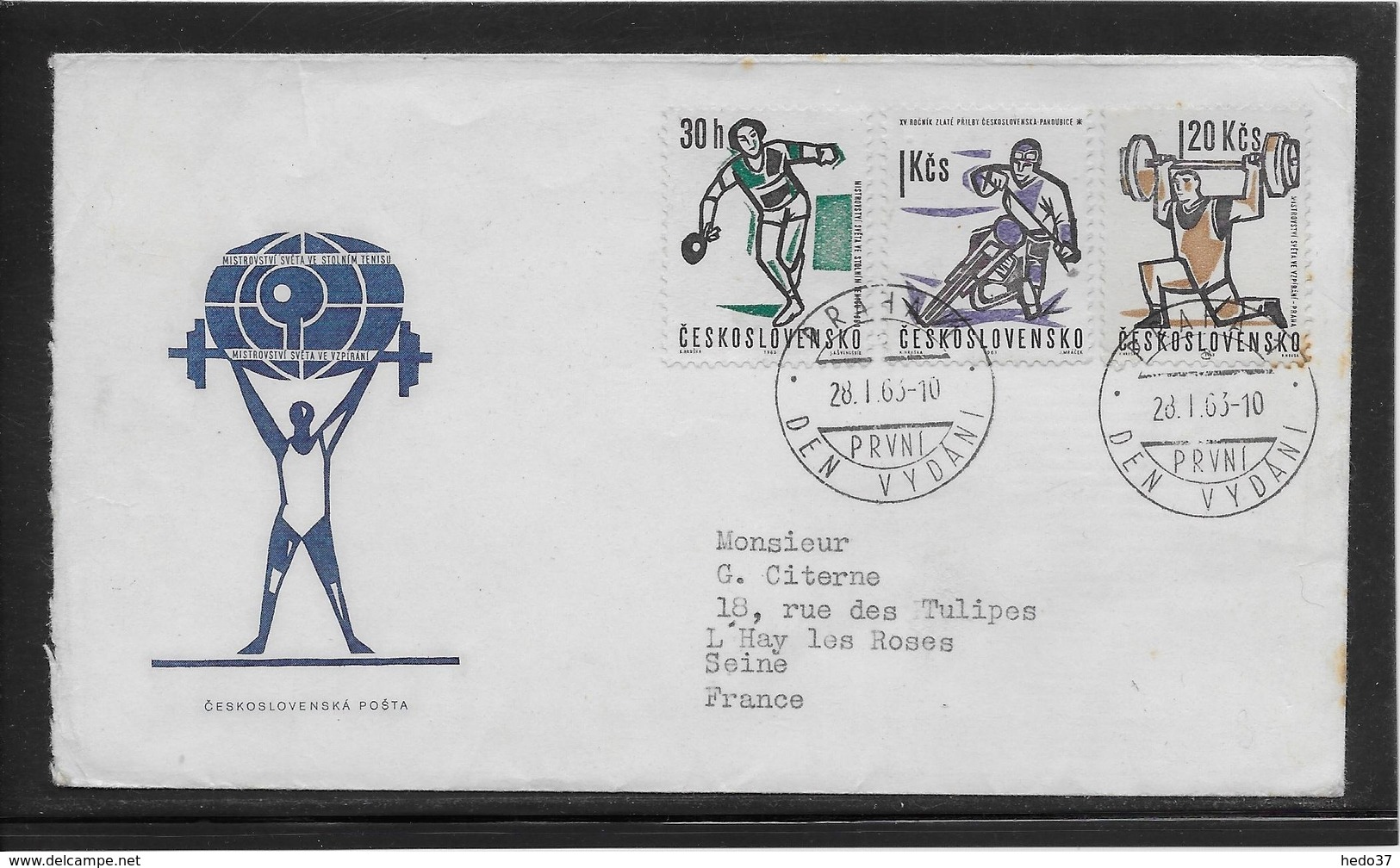 Thème Haltérophilie - Jeux Olympiques - Sports - Enveloppe - Weightlifting