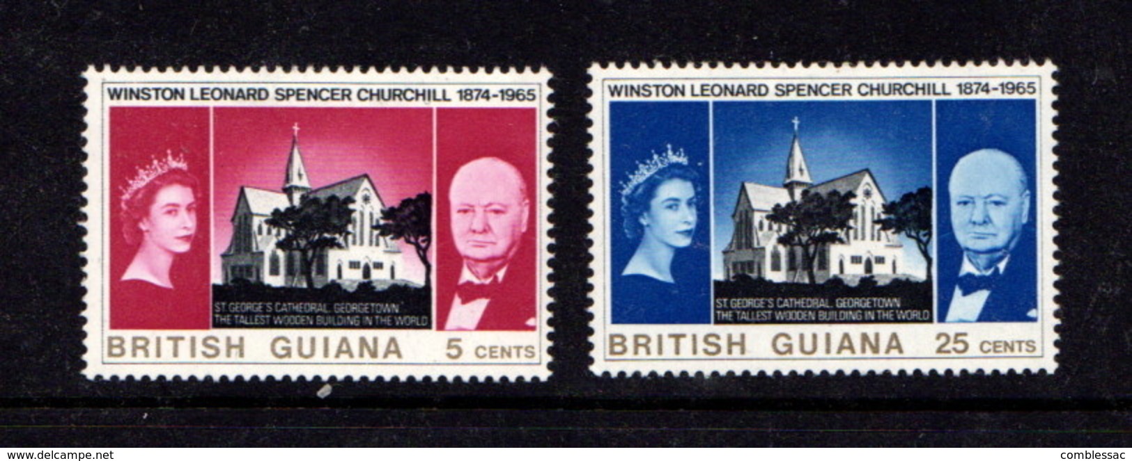 BRITISH  GUIANA      1965    Churchill  Commemoration   Set  Of  2    MH - British Guiana (...-1966)
