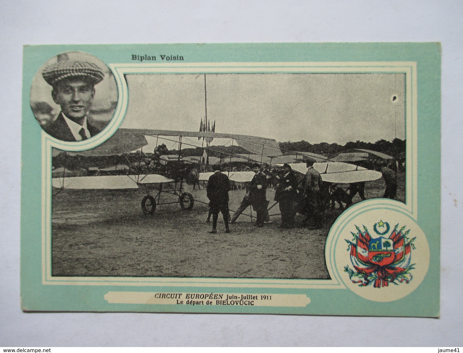 CIRCUIT  EUROPEEN  - JUIN-JUILLET 1911  -  LE DEPART DE BIELOVOCIC .....-  MONOPLAN  VOISIN        TTB - Fliegertreffen