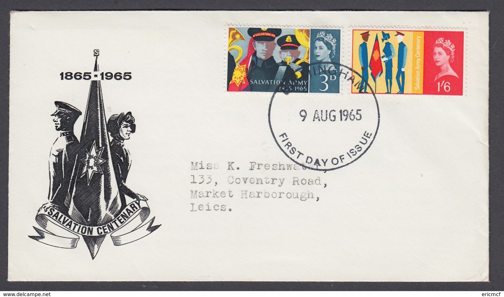 GB 1965 Salvation Army Non-Phosphor FDC - 1952-1971 Pre-Decimal Issues