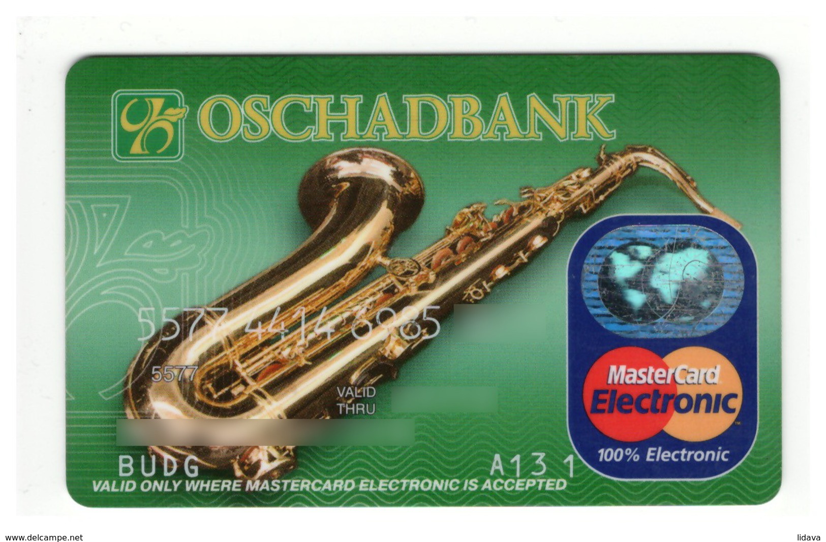 Credit Card Music Saxophone Bankcard Oschadbank Bank UKRAINE MasterCard Expired - Geldkarten (Ablauf Min. 10 Jahre)