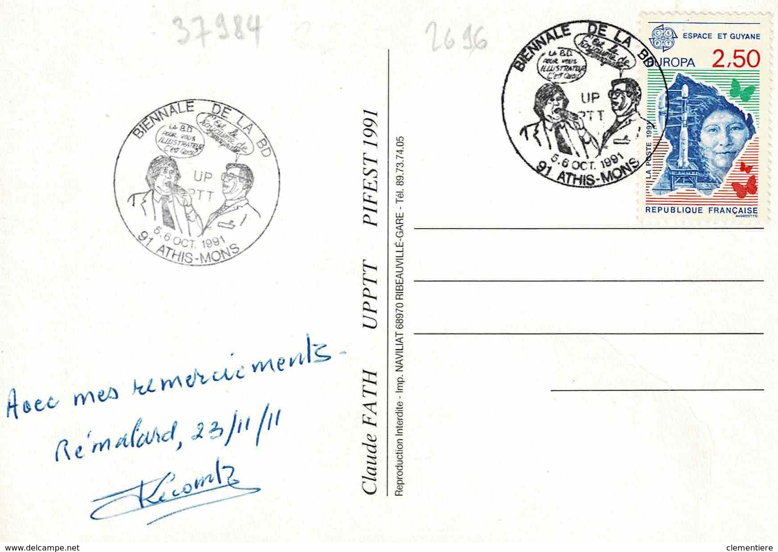 TP N ° 2696 Seul Sur Carte Postale Du Salon De La BD à Athis Mons - 1961-....