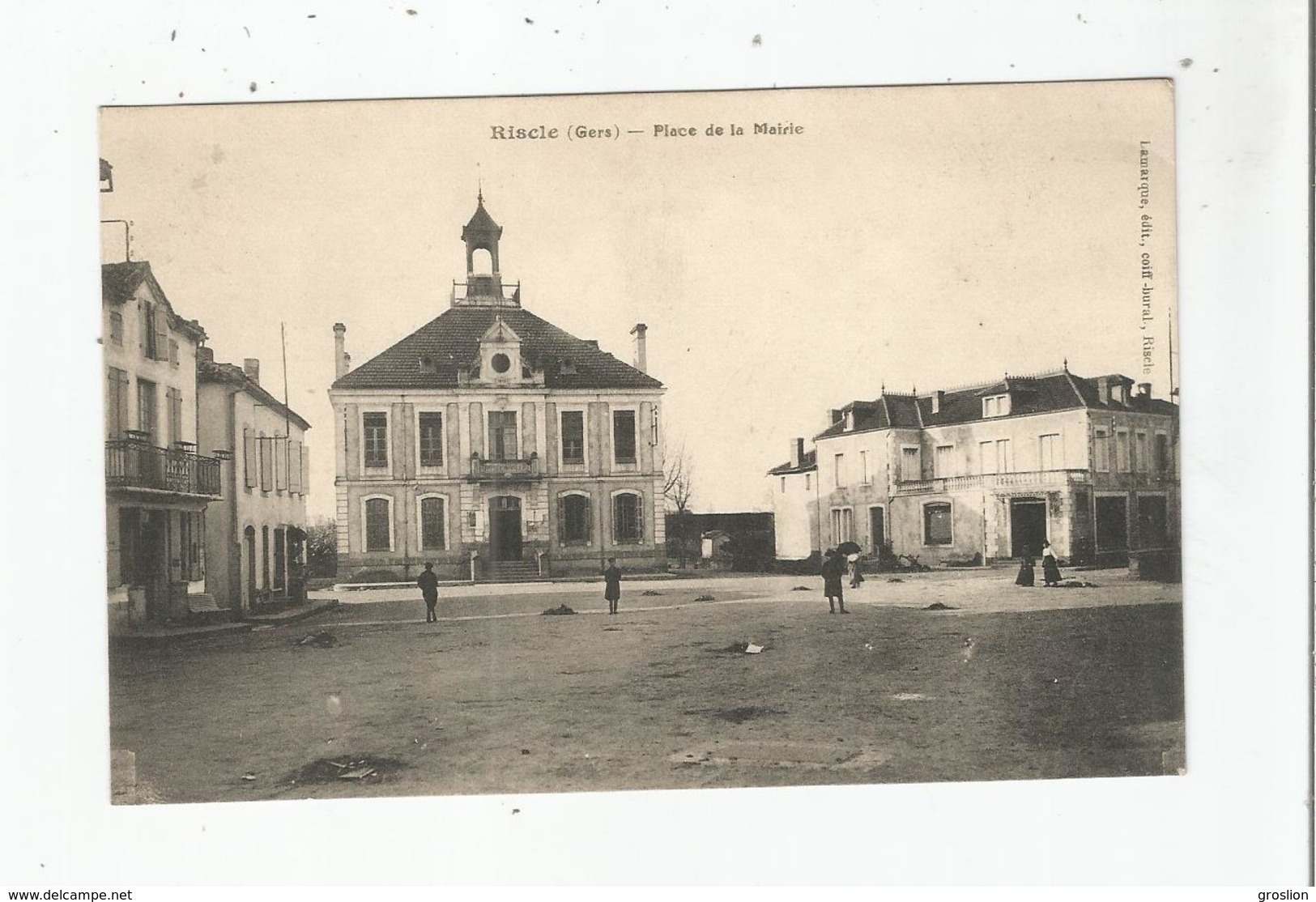 RISCLE (GERS) PLACE DE LA MAIRIE 1915 - Riscle